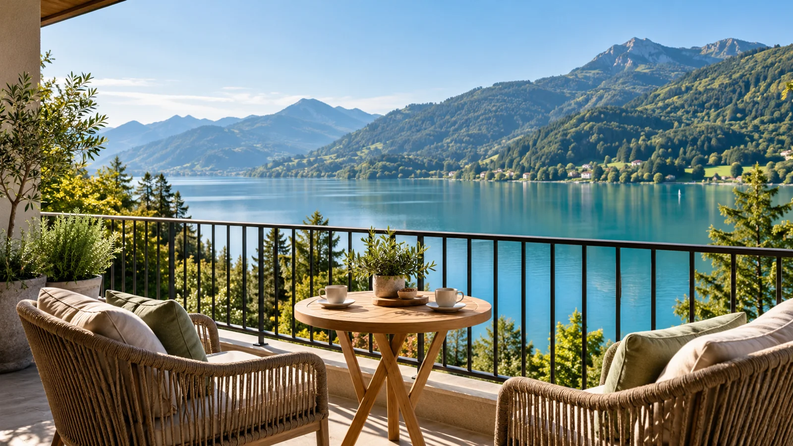 Ein Kaffee mit Seeblick – KI-generiertes Symbolbild